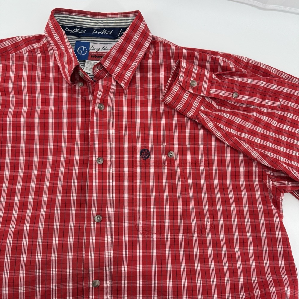 Wrangler‎ George Strait Collection Men's Red Full Button Dress Shirt Size XL